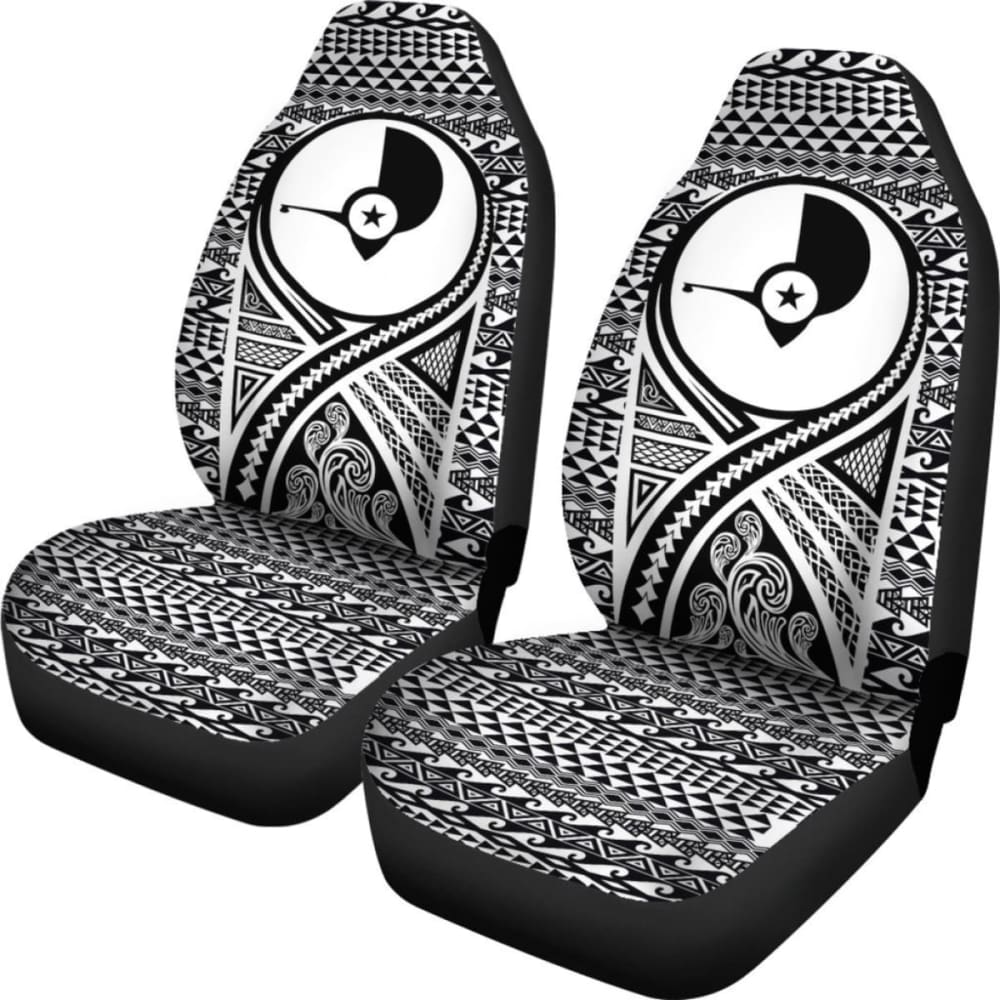 Yap Car Seat Cover - Yap Flag Polynesian Tattoo Black -