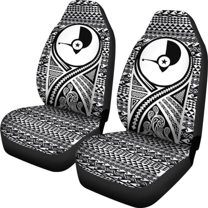Yap Car Seat Cover - Yap Flag Polynesian Tattoo Black -