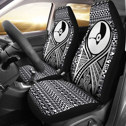 Yap Car Seat Cover - Yap Flag Polynesian Tattoo Black -