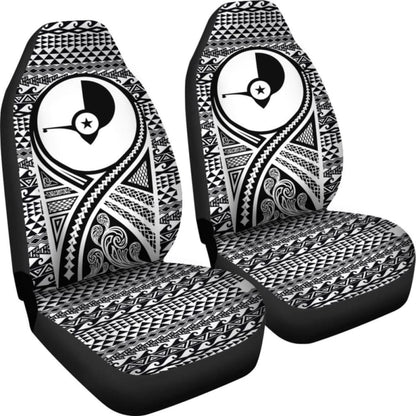 Yap Car Seat Cover - Yap Flag Polynesian Tattoo Black -