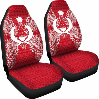 Pohnpei Polynesia Car Seat Cover Map Red White