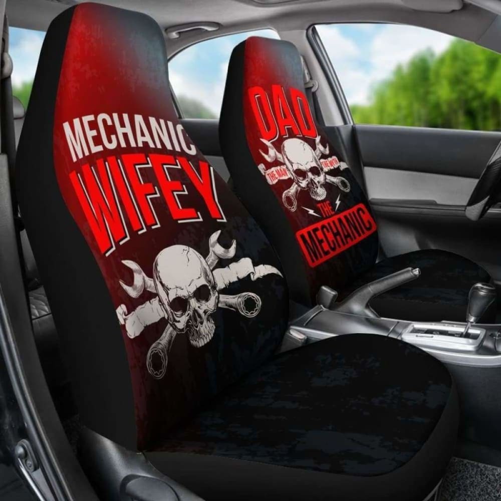 Dad & Wifey Mechanic Car Seat Covers