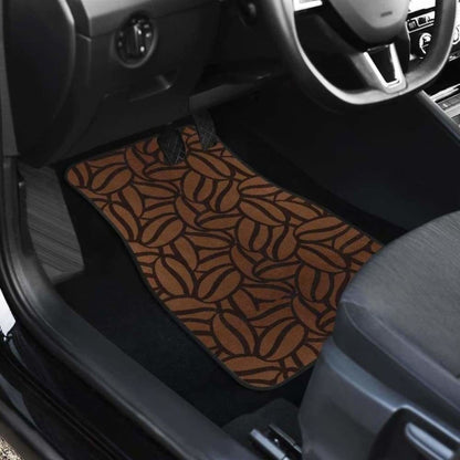 Coffee Bean Pattern Front And Back Car Mats