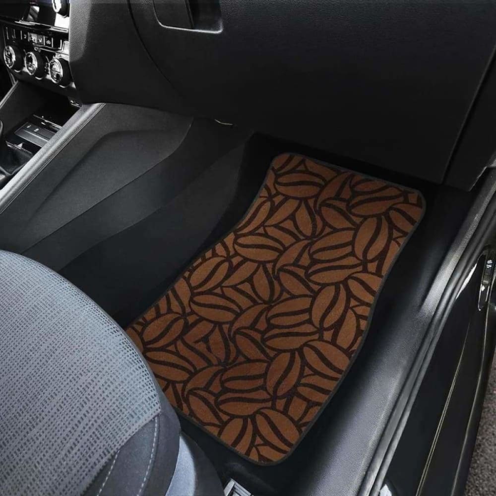 Coffee Bean Pattern Front And Back Car Mats