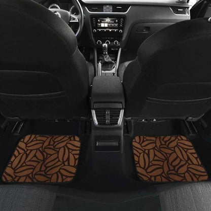 Coffee Bean Pattern Front And Back Car Mats