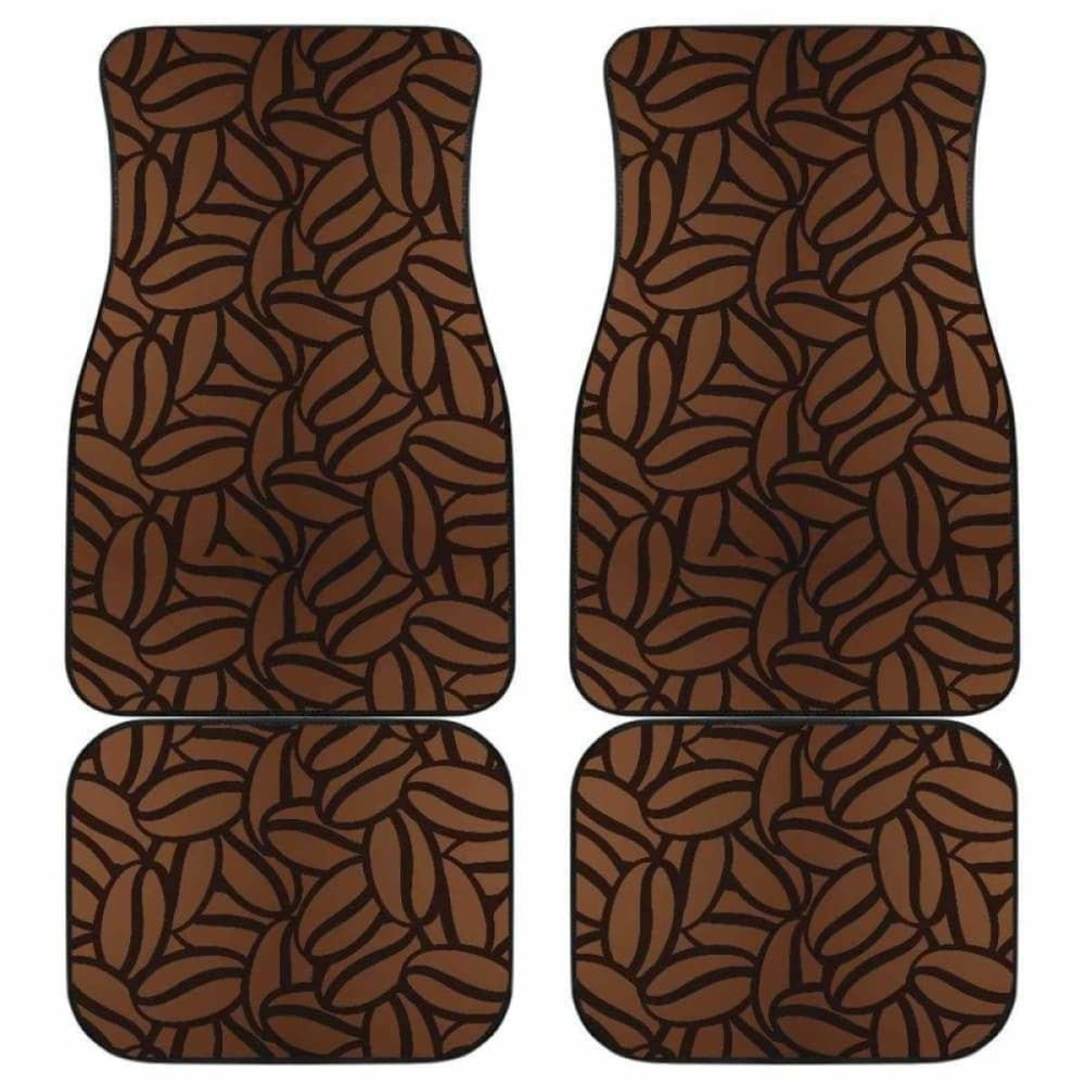Coffee Bean Pattern Front And Back Car Mats