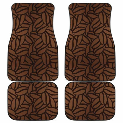 Coffee Bean Pattern Front And Back Car Mats