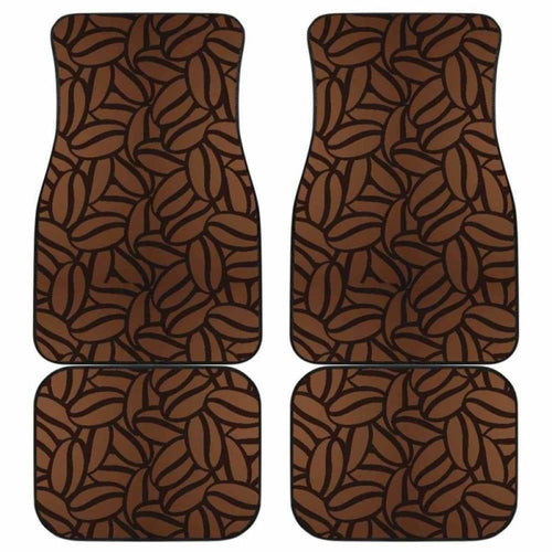 Coffee Bean Pattern Front And Back Car Mats
