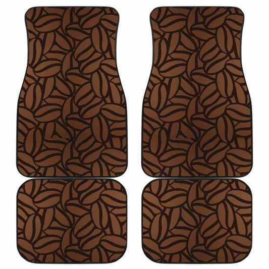 Coffee Bean Pattern Front And Back Car Mats