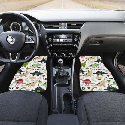 Cute Dinosaurs Pattern Front And Back Car Mats
