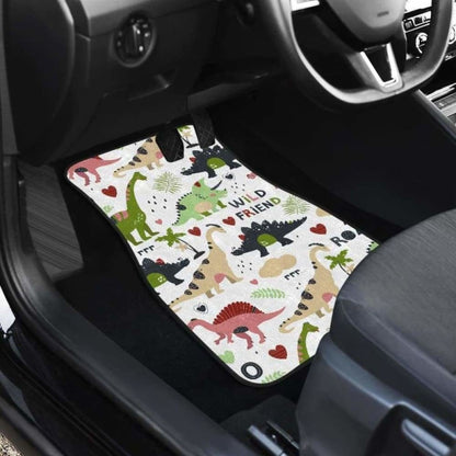 Cute Dinosaurs Pattern Front And Back Car Mats
