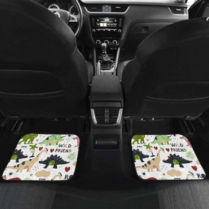 Cute Dinosaurs Pattern Front And Back Car Mats