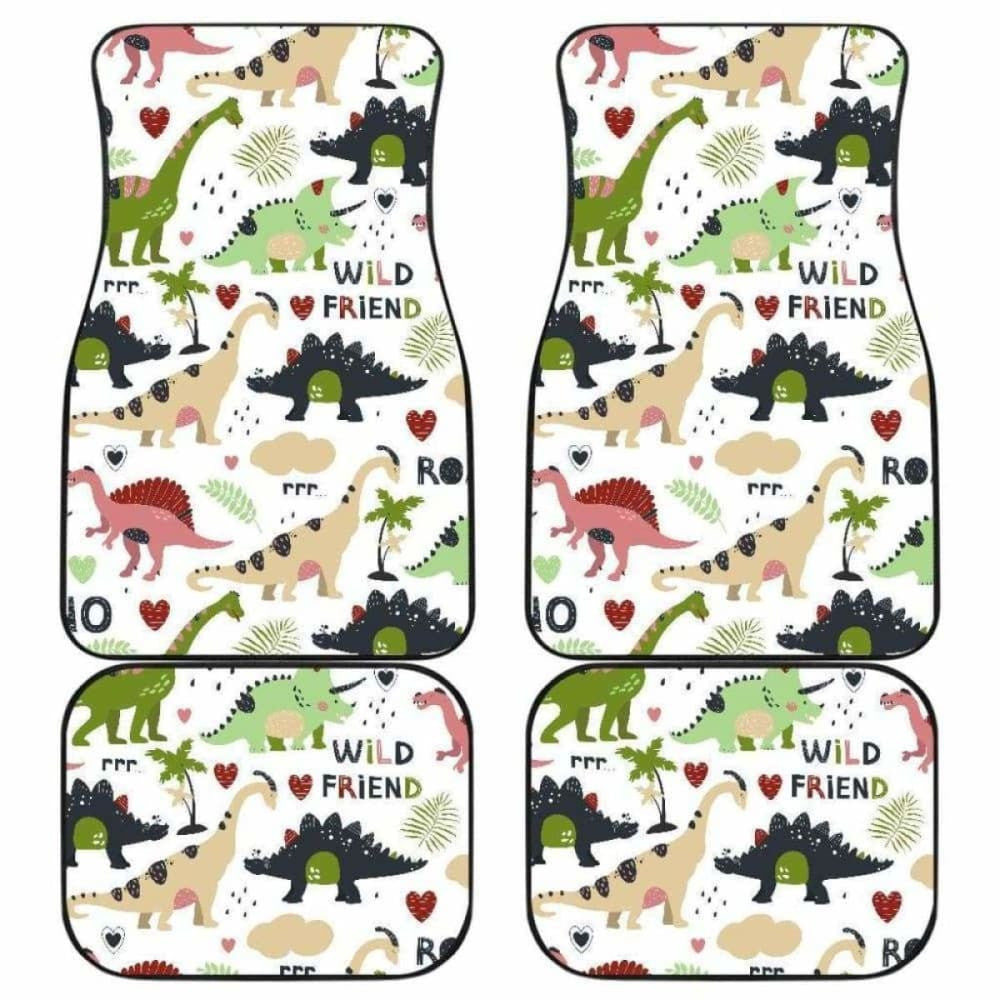 Cute Dinosaurs Pattern Front And Back Car Mats
