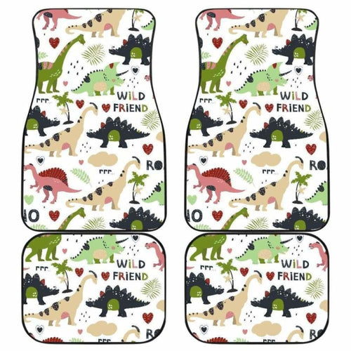 Cute Dinosaurs Pattern Front And Back Car Mats