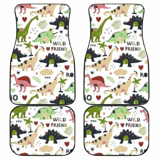 Cute Dinosaurs Pattern Front And Back Car Mats