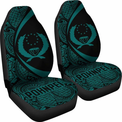 Pohnpei Coat Of Arm Polynesian Car Seat Covers Circle Style