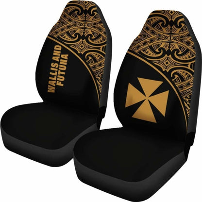 Wallis And Futuna Polynesian Car Seat Covers - Gold Curve -