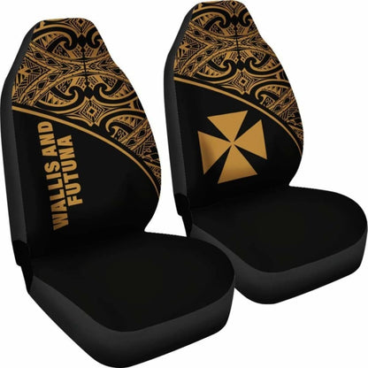 Wallis And Futuna Polynesian Car Seat Covers - Gold Curve -
