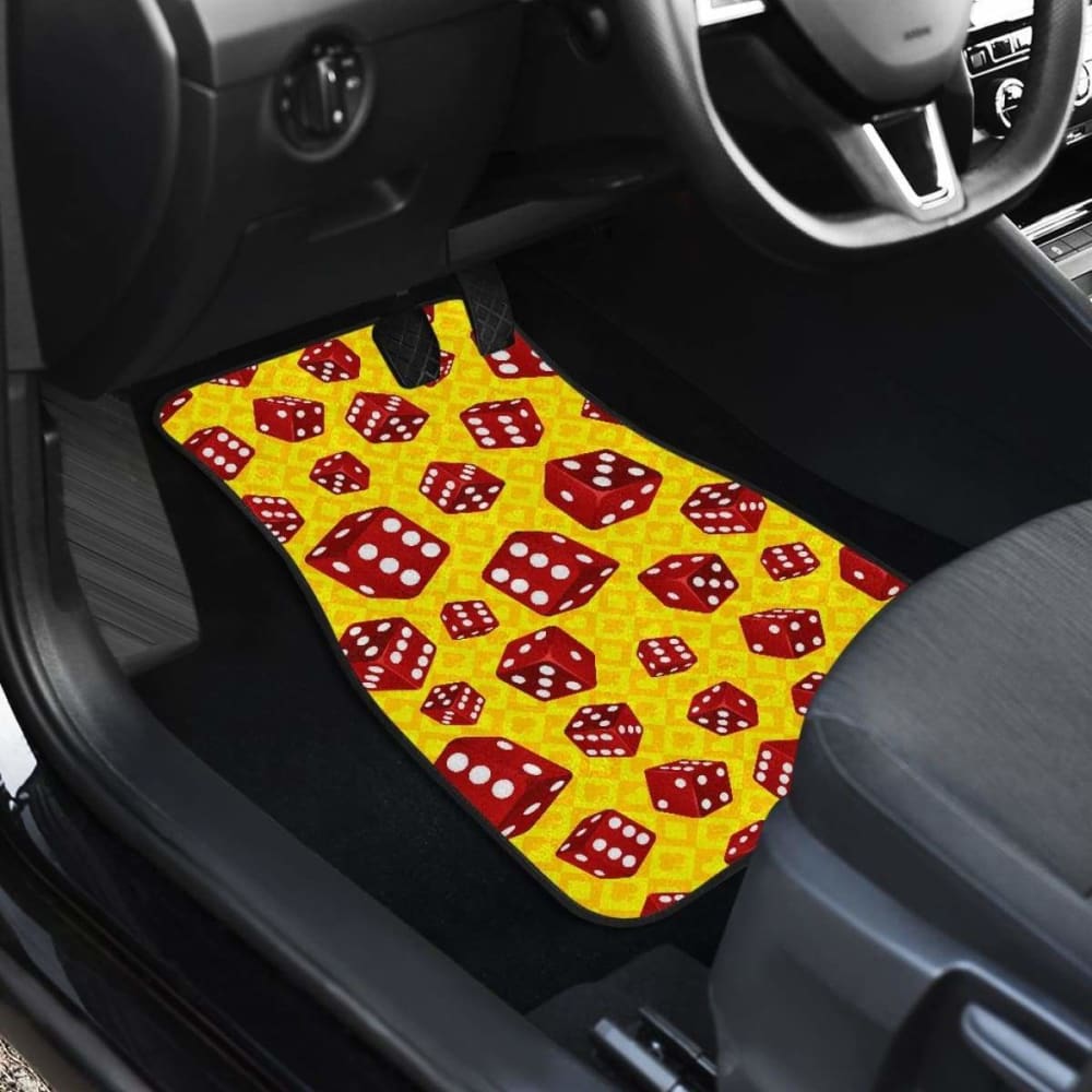 Dice Pattern Print Design  Front And Back Car Mats