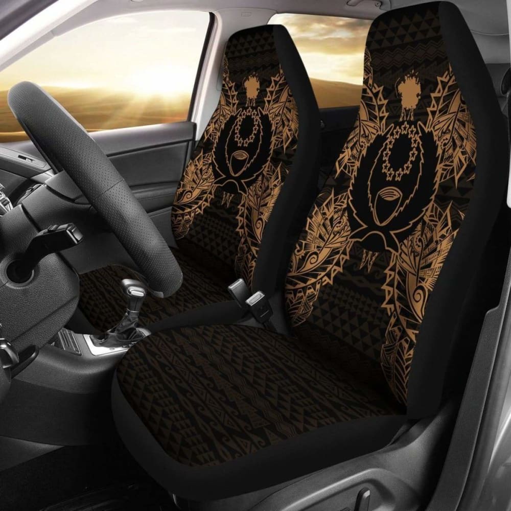 Pohnpei Polynesia Car Seat Cover Map Gold