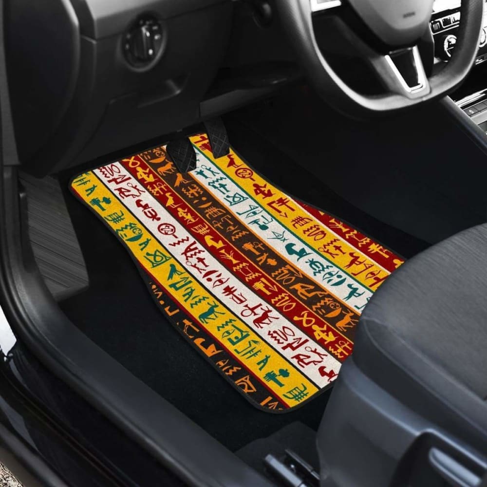 Egypt Hieroglyphics Pattern Print Design  Front And Back Car Mats