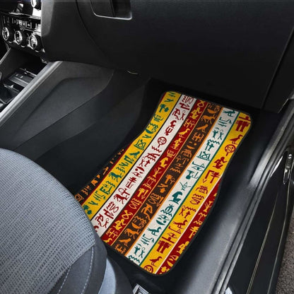 Egypt Hieroglyphics Pattern Print Design  Front And Back Car Mats