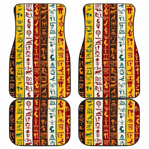 Egypt Hieroglyphics Pattern Print Design  Front And Back Car Mats