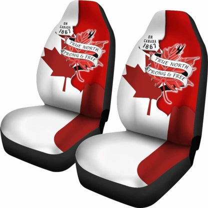 Canada Day True North Strong And Free Maple Leaf Car Seat Covers