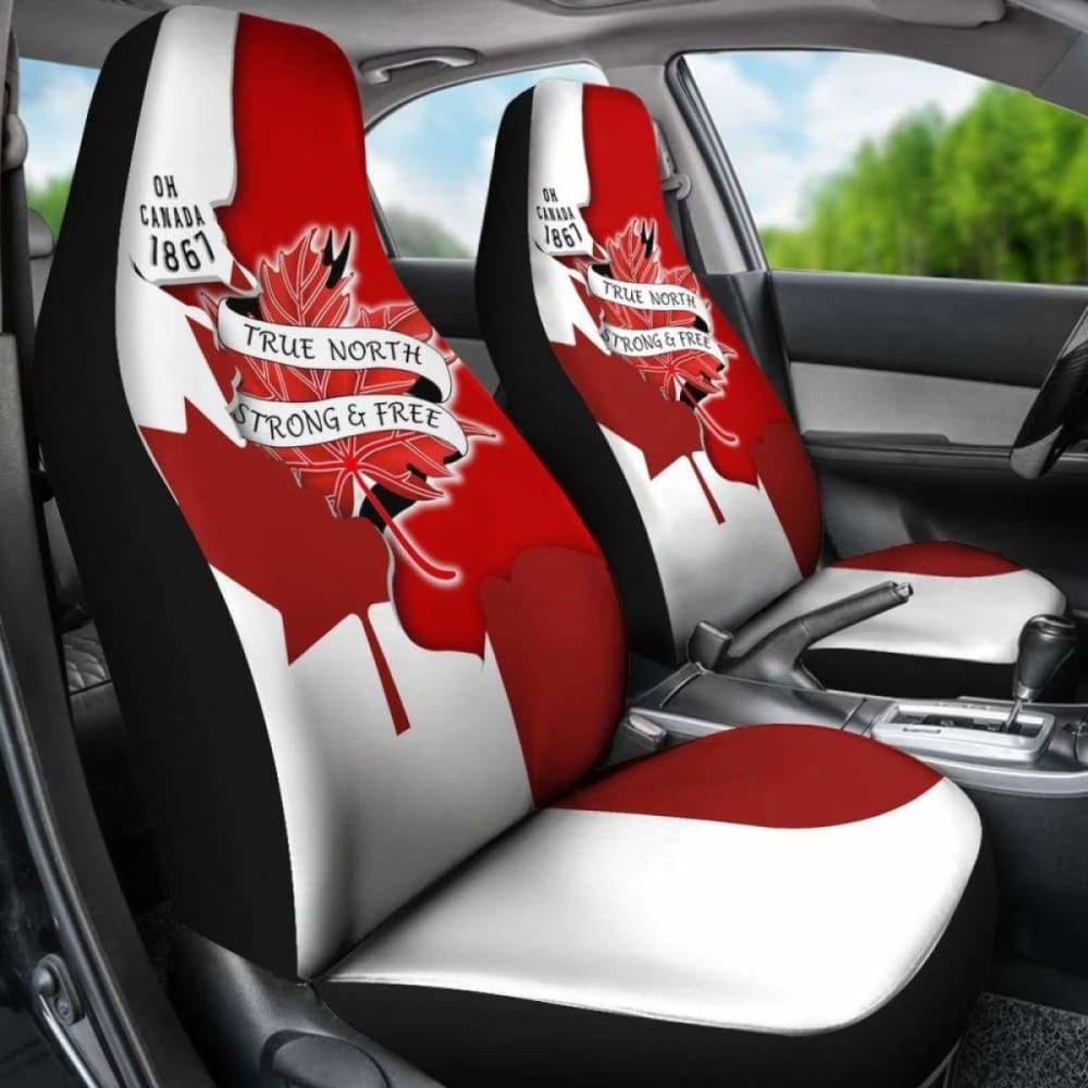 Canada Day True North Strong And Free Maple Leaf Car Seat Covers