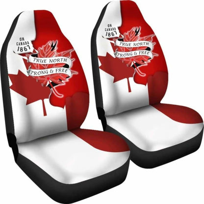 Canada Day True North Strong And Free Maple Leaf Car Seat Covers