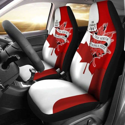 Canada Day True North Strong And Free Maple Leaf Car Seat Covers