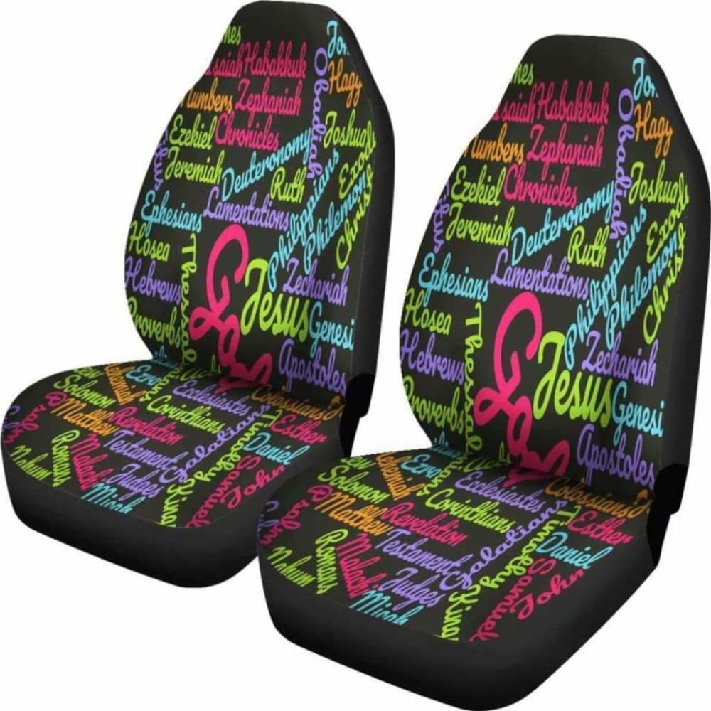 Christianity Holy Bible Books Pink Mixed Colors Car Seat Cover