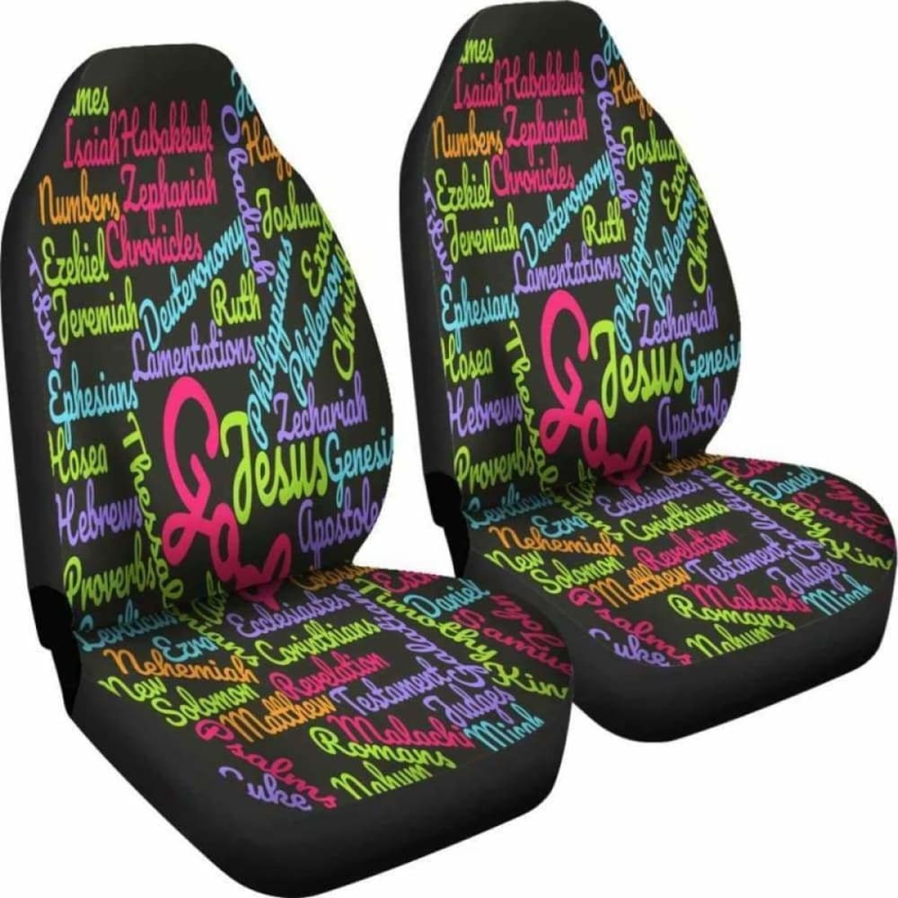 Christianity Holy Bible Books Pink Mixed Colors Car Seat Cover