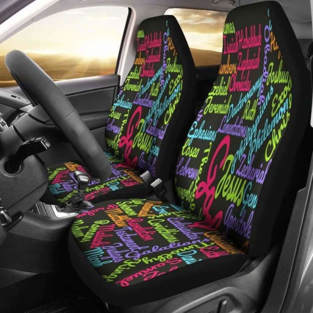 Christianity Holy Bible Books Pink Mixed Colors Car Seat Cover