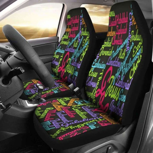 Christianity Holy Bible Books Pink Mixed Colors Car Seat Cover