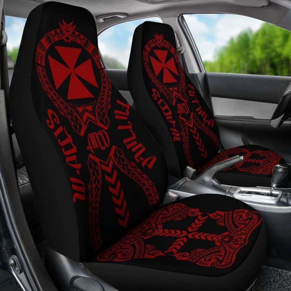 Wallis And Futuna Car Seat Covers Polynesian Tribal Red