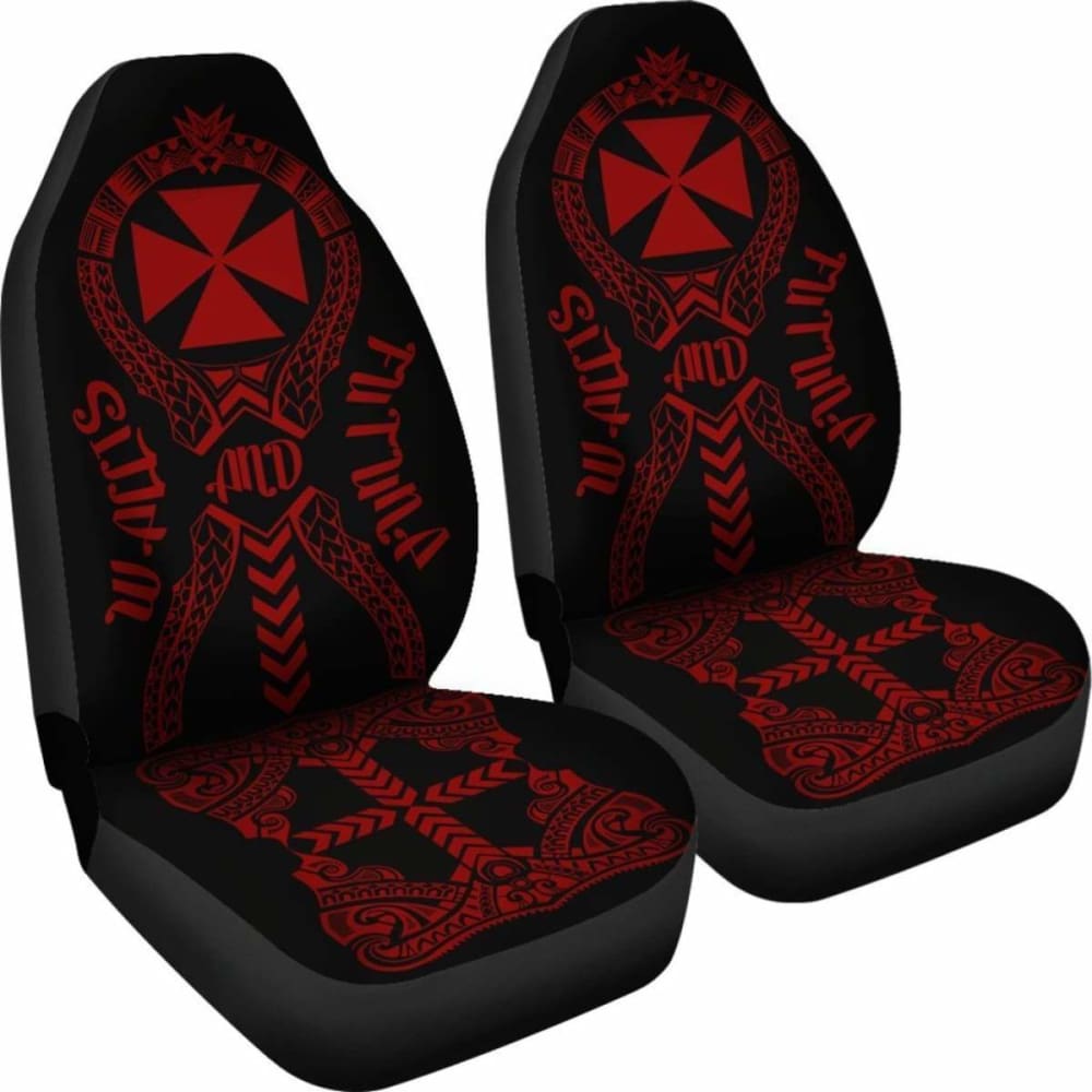 Wallis And Futuna Car Seat Covers Polynesian Tribal Red