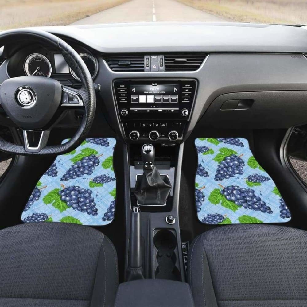 Watercolor Grape Pattern Front And Back Car Mats