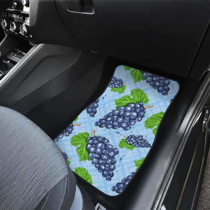 Watercolor Grape Pattern Front And Back Car Mats