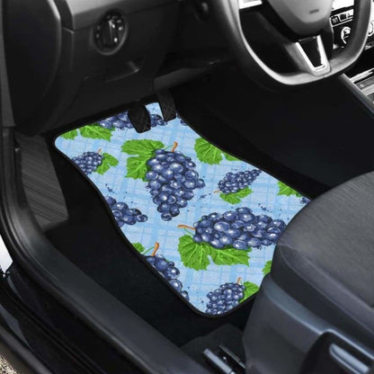 Watercolor Grape Pattern Front And Back Car Mats