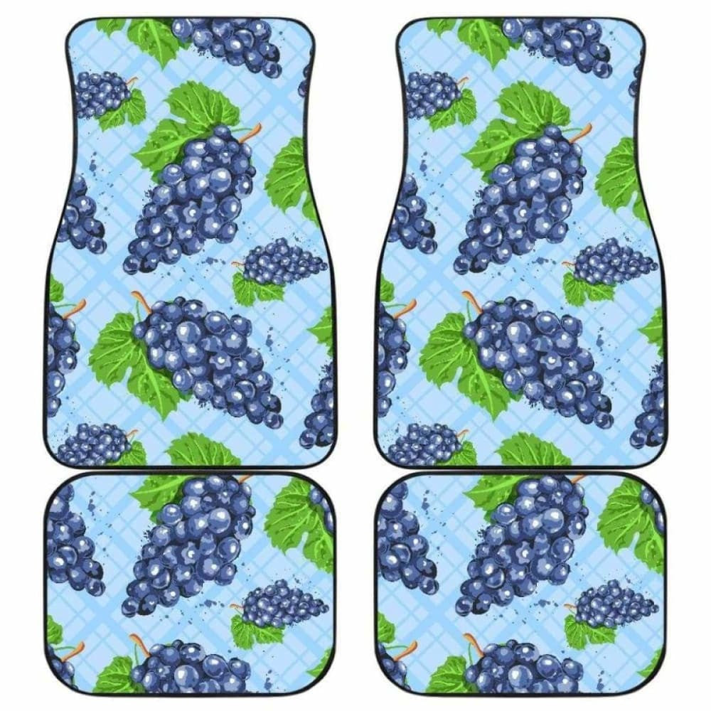 Watercolor Grape Pattern Front And Back Car Mats