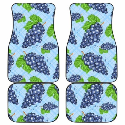 Watercolor Grape Pattern Front And Back Car Mats