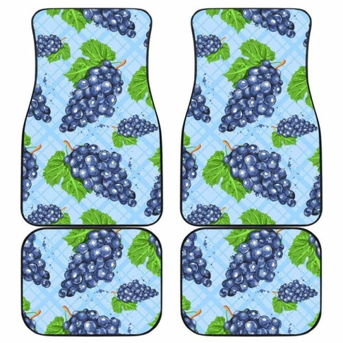Watercolor Grape Pattern Front And Back Car Mats