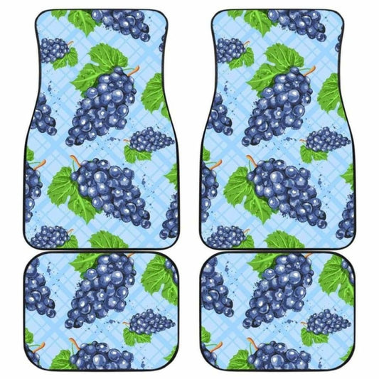 Watercolor Grape Pattern Front And Back Car Mats