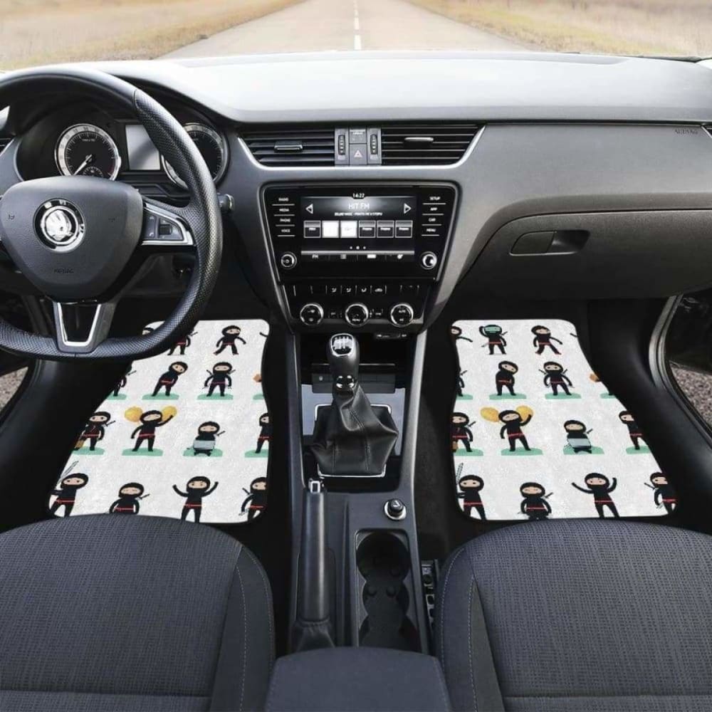 Cute Ninja Katana Sword Pattern Front And Back Car Mats