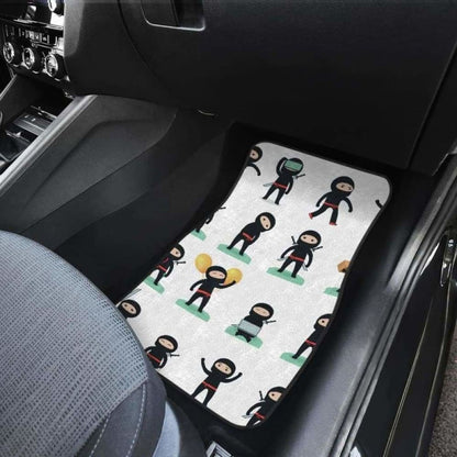 Cute Ninja Katana Sword Pattern Front And Back Car Mats