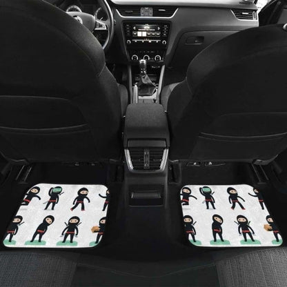Cute Ninja Katana Sword Pattern Front And Back Car Mats
