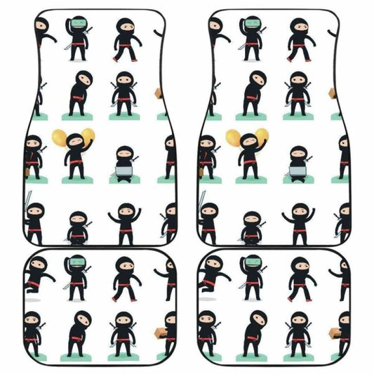 Cute Ninja Katana Sword Pattern Front And Back Car Mats