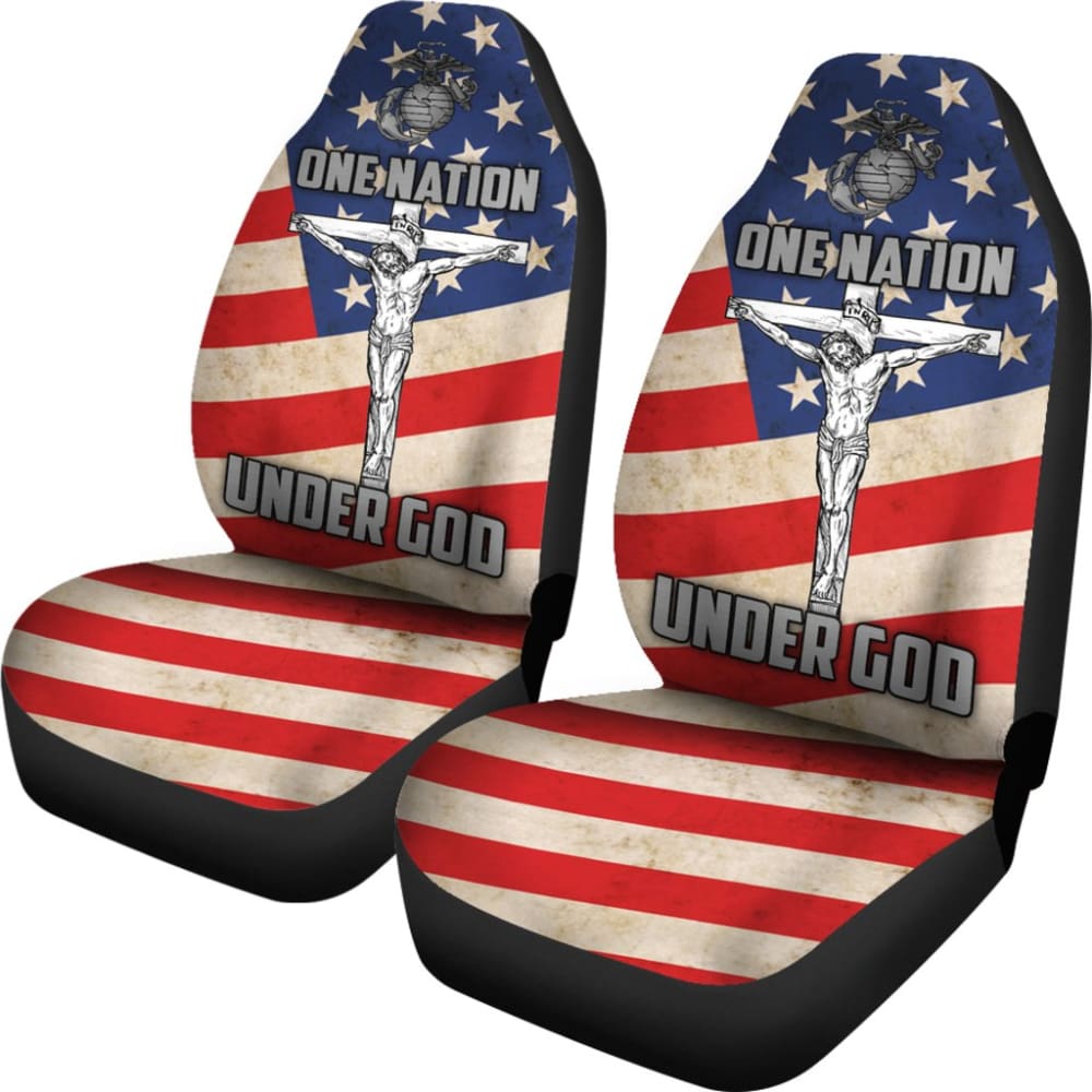 One Nation Under God American Flag Car Seat Covers Patriot Day
