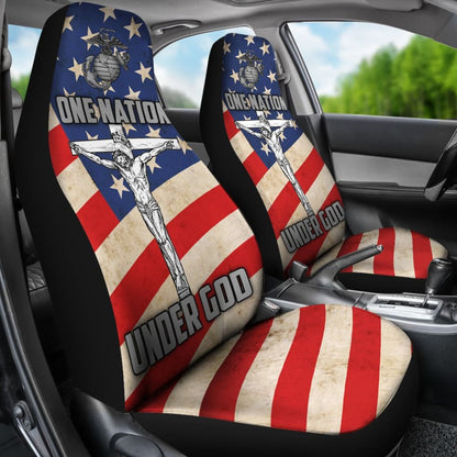 One Nation Under God American Flag Car Seat Covers Patriot Day